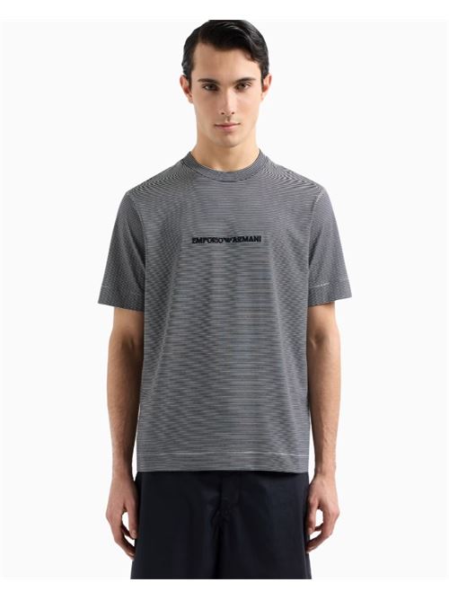 T-shirt blu a righe Emporio Armani | EM000824 AF12927.F0088